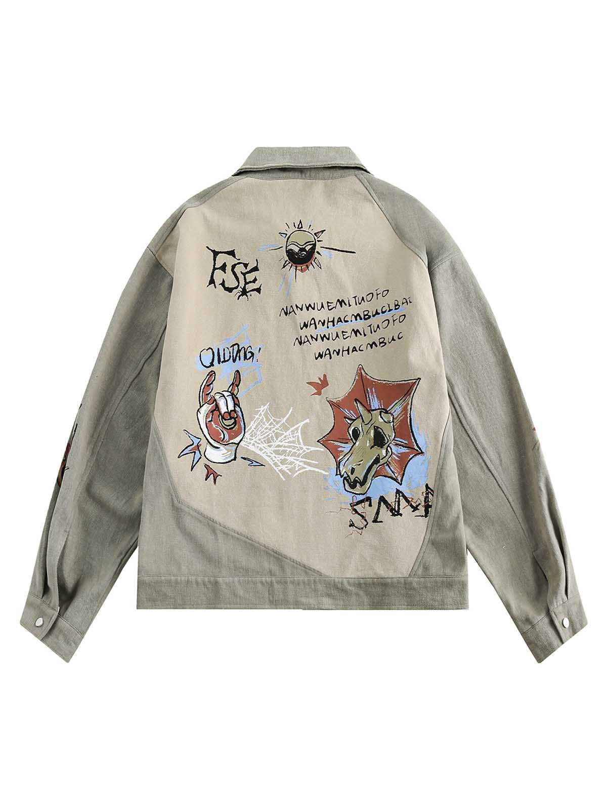 Jaqueta Pavtros Studios Cyber Punk Graff Denim Jacket