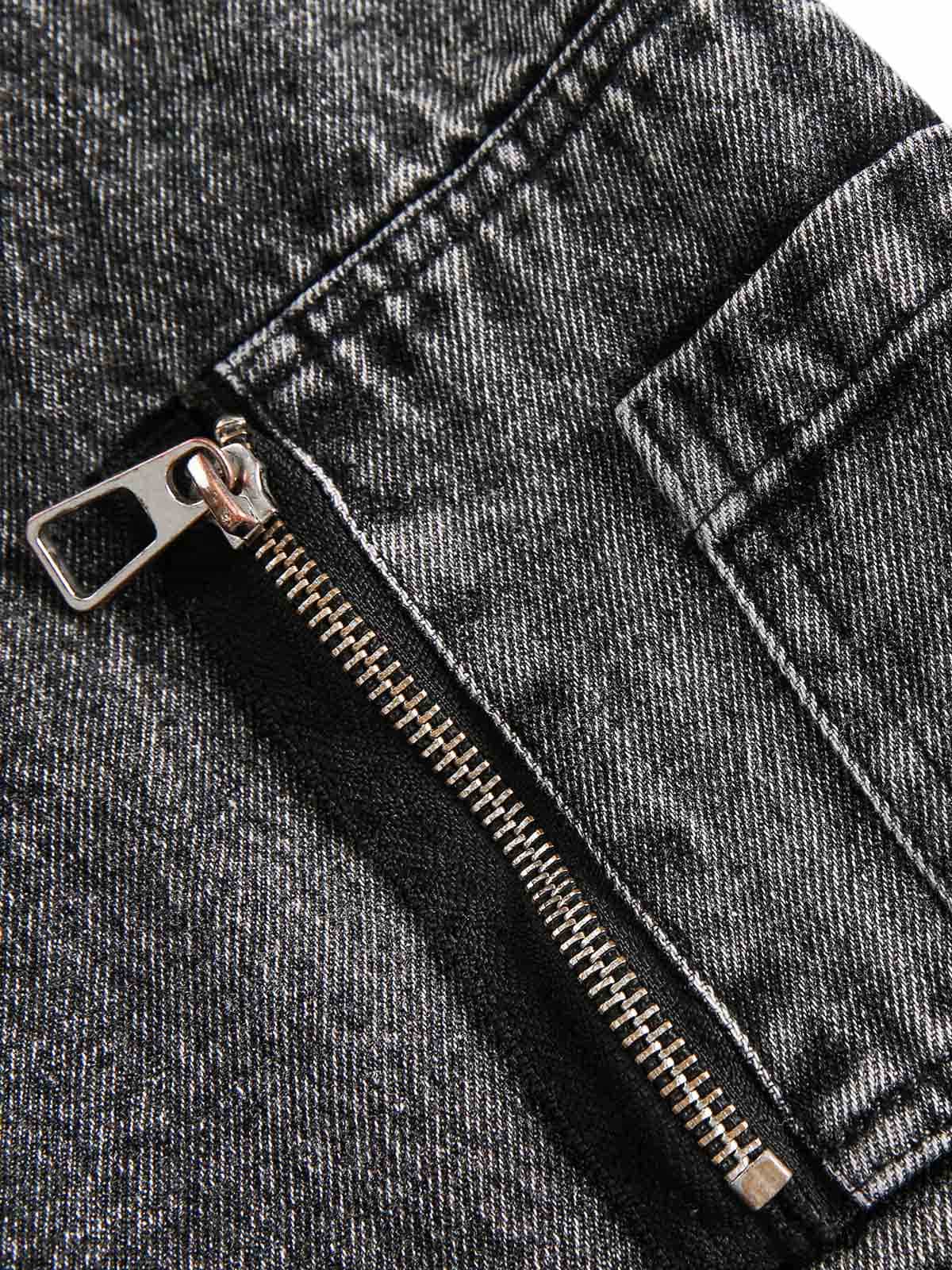 Jaqueta Pavtros Studios Technical Acid Wash Denim Bomber