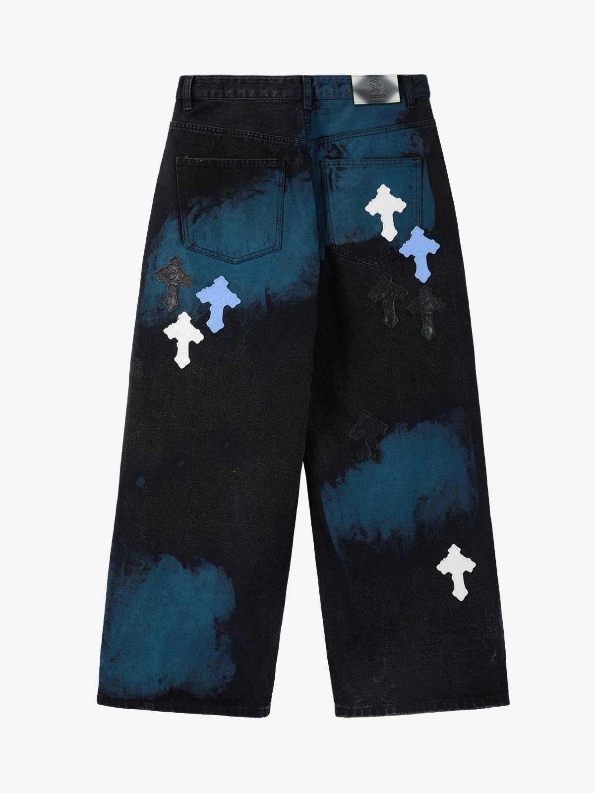 Calça Jeans Pavtros Cross Leather Patch Washed