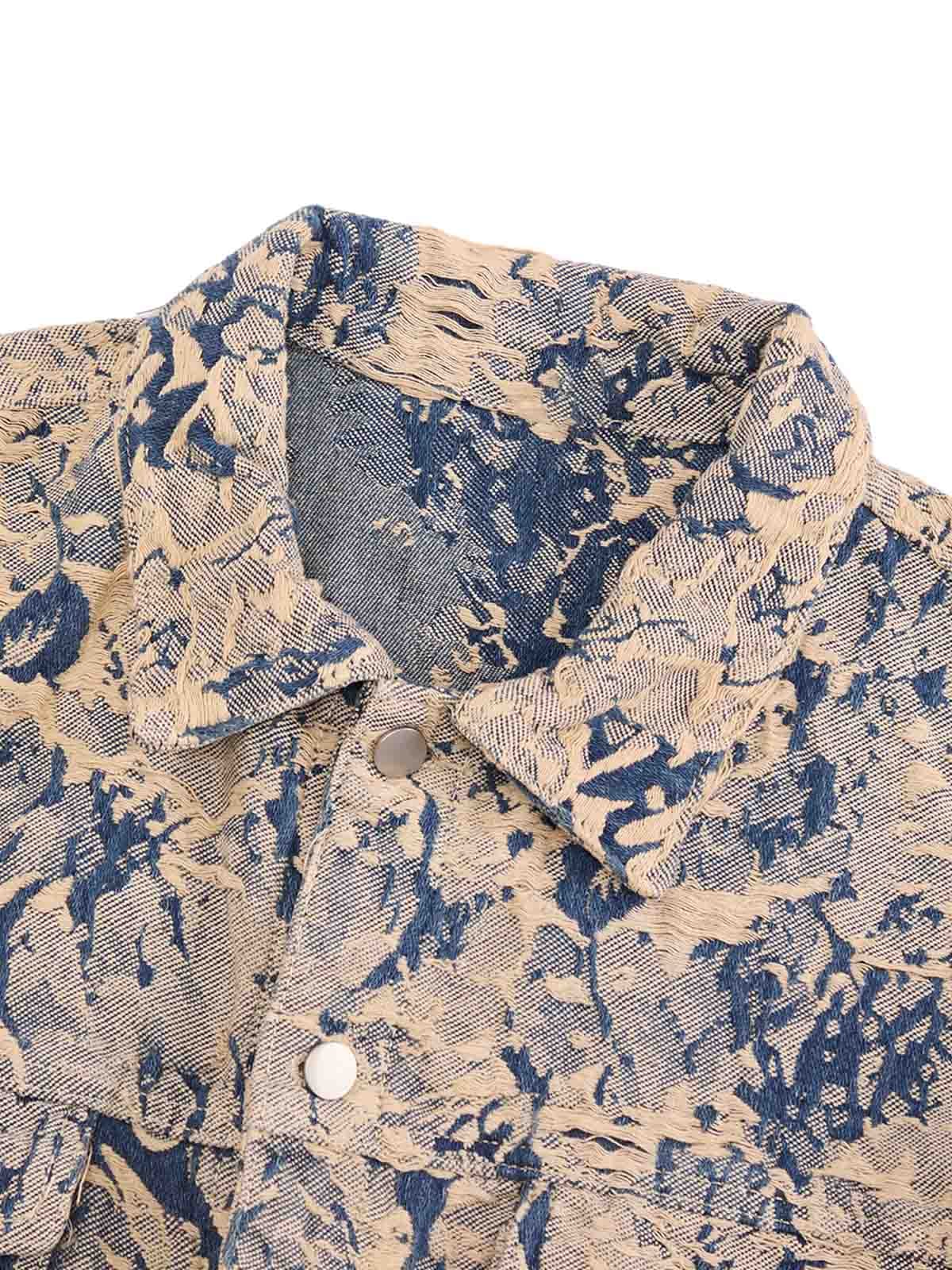 Jaqueta Pavtros Distressed Jacquard Denim