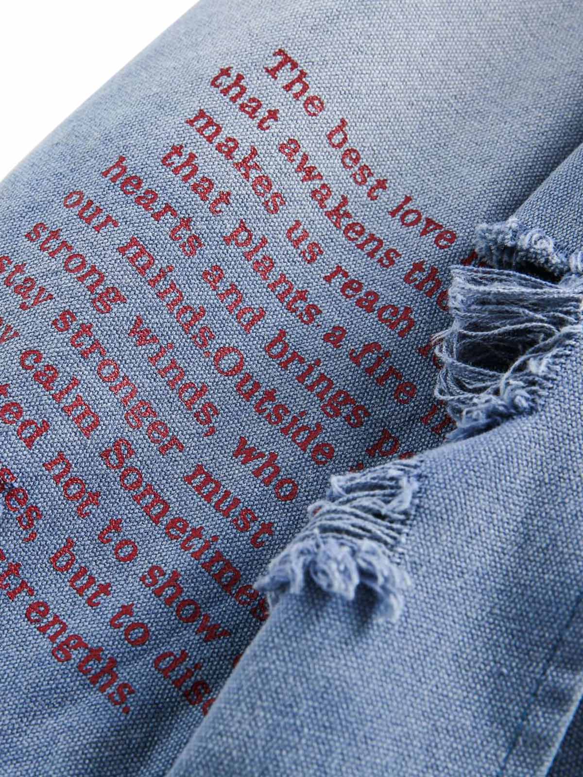 Jaqueta Pavtros Studios Grunge Distressed Denim Jacket