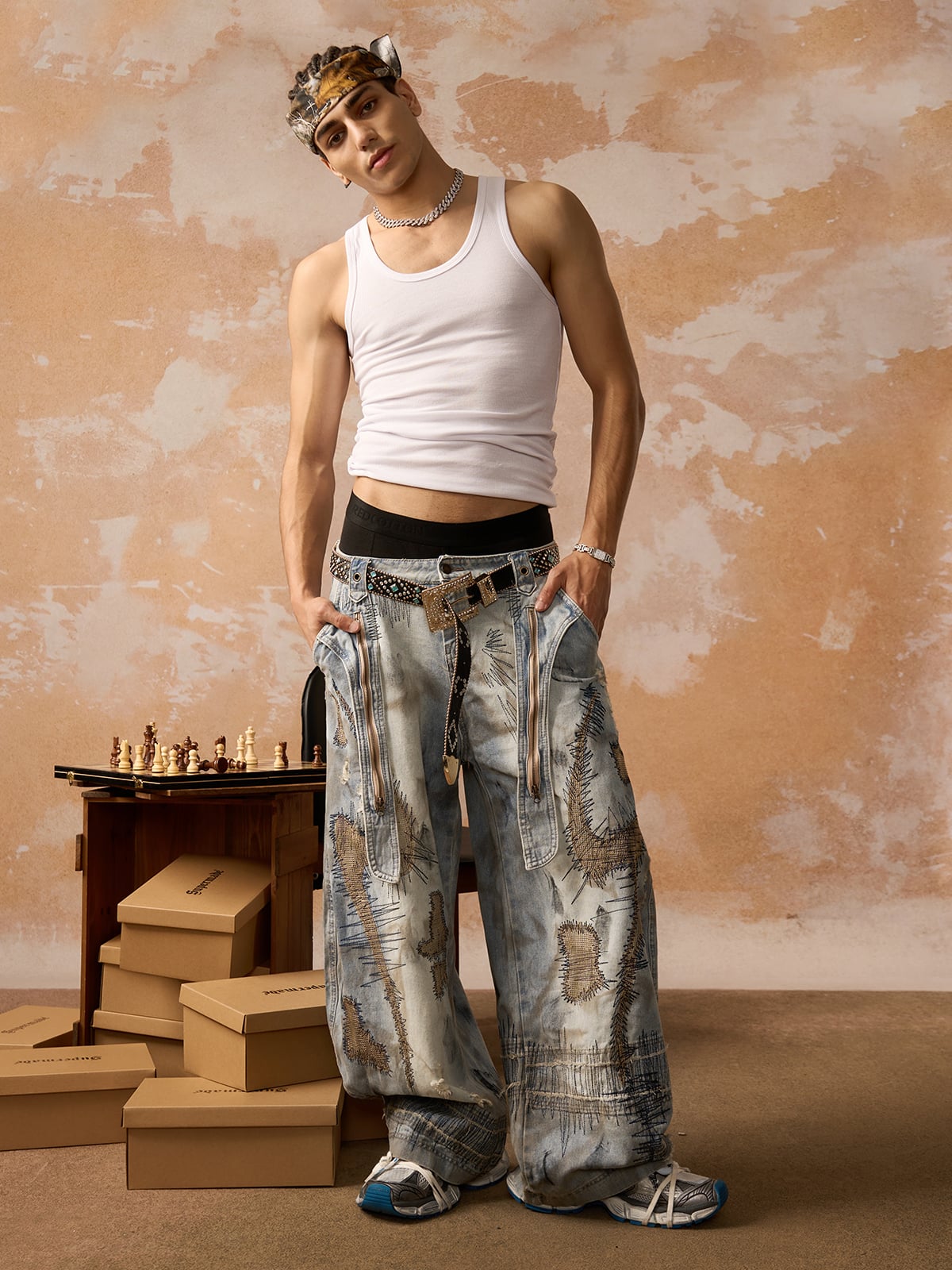 Calça Pavtros Washed Barrel Jeans