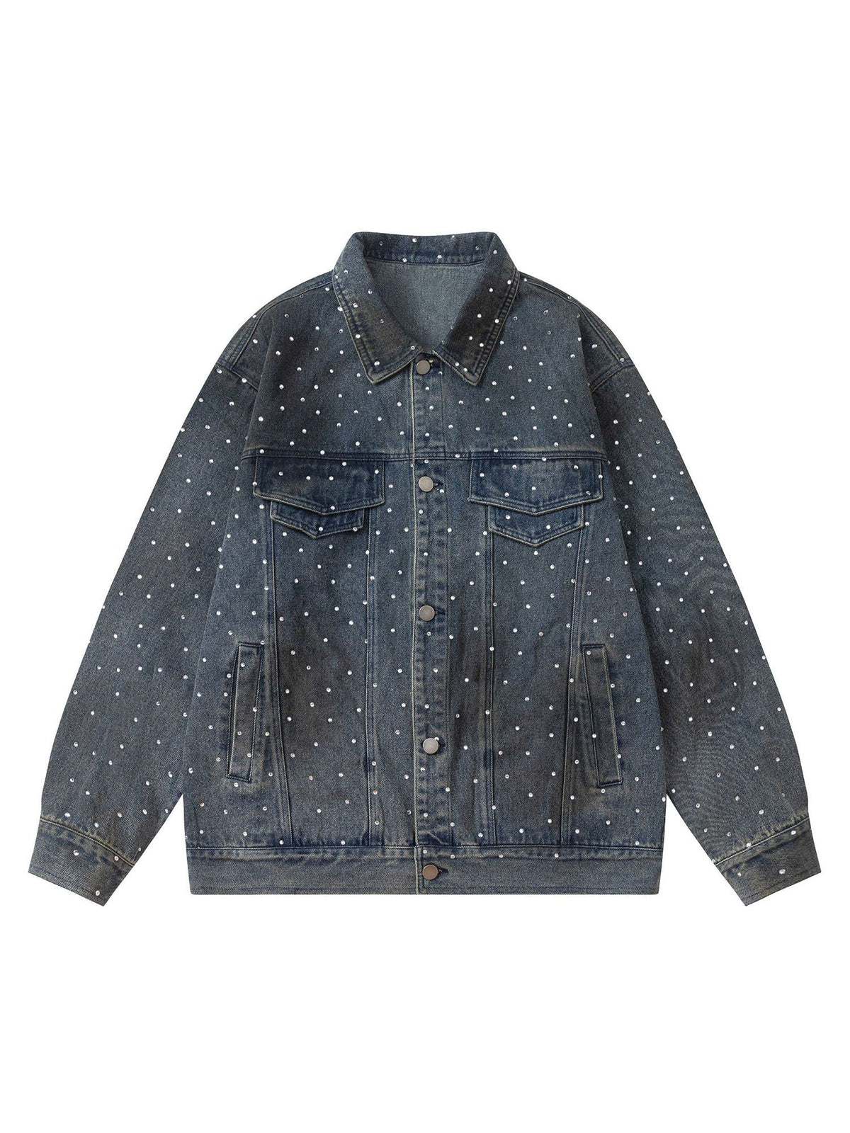 Jaqueta Pavtros Studios Rhinestone Denim Jacket