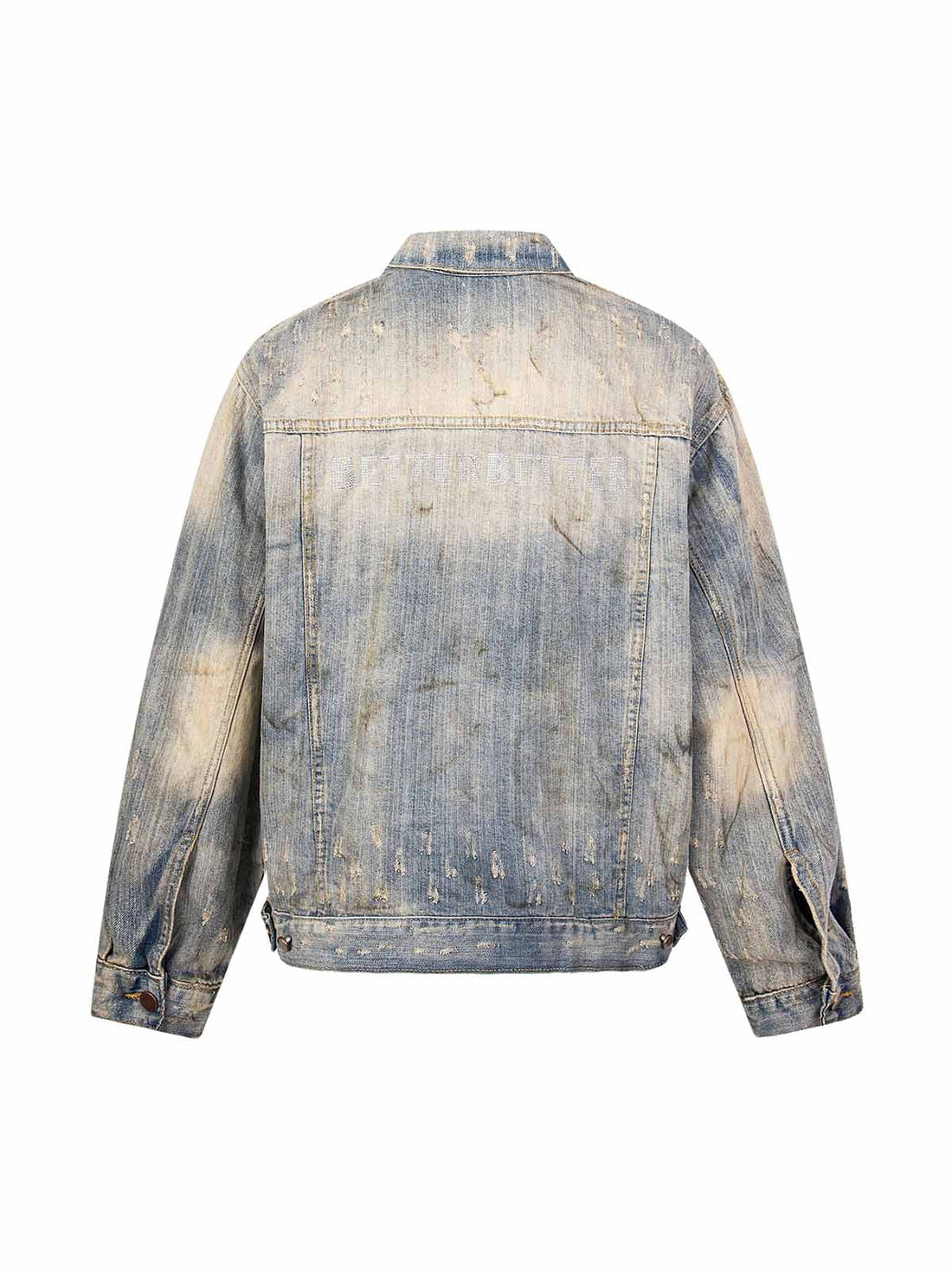 Jaqueta Pavtros Studios Destroyed Oil Wash Denim Jacket