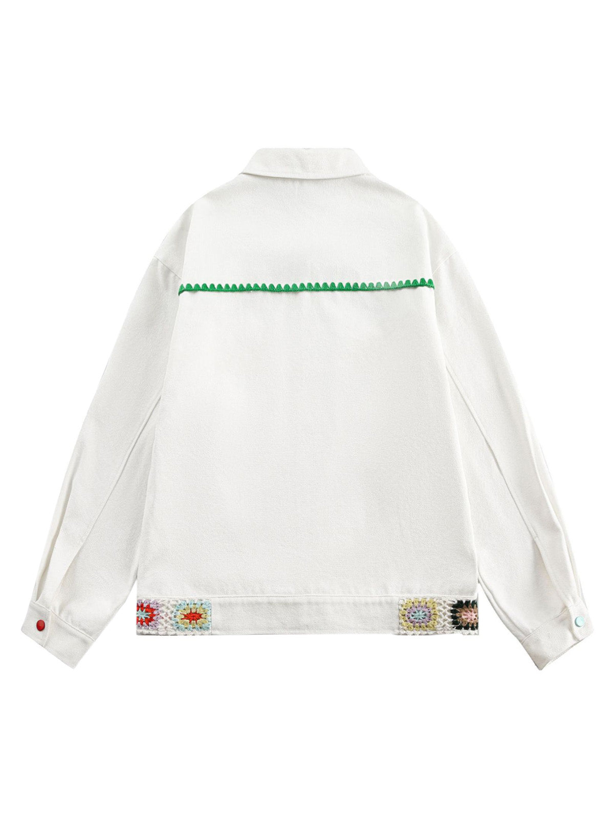 Jaqueta Pavtros Studios Crochet Patch Denim Jacket