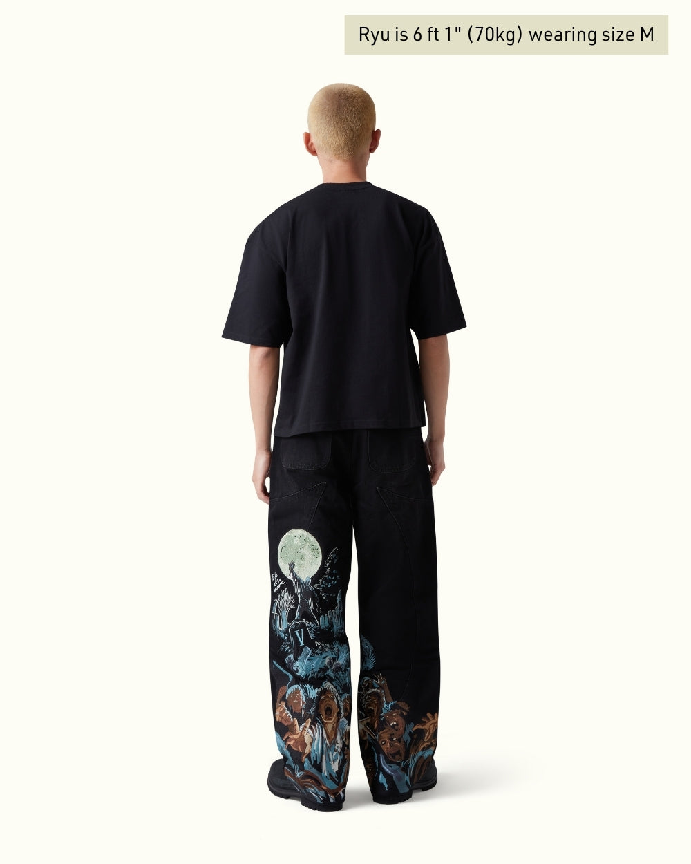 Calça Jeans Pavtros Studios Zombie Apocalypse Wide Leg