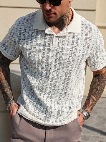 Camisa Polo Pavtros Geo Knit