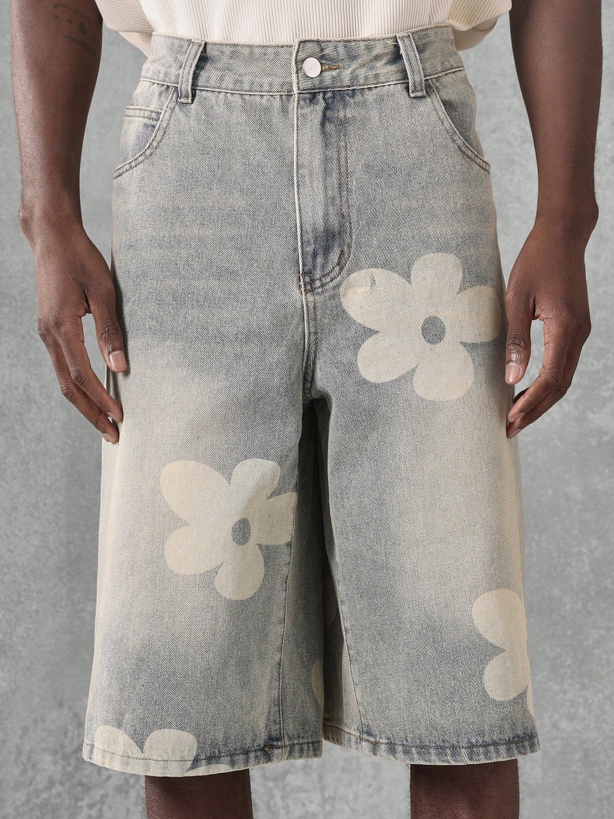 Short Pavtros Denim Florals