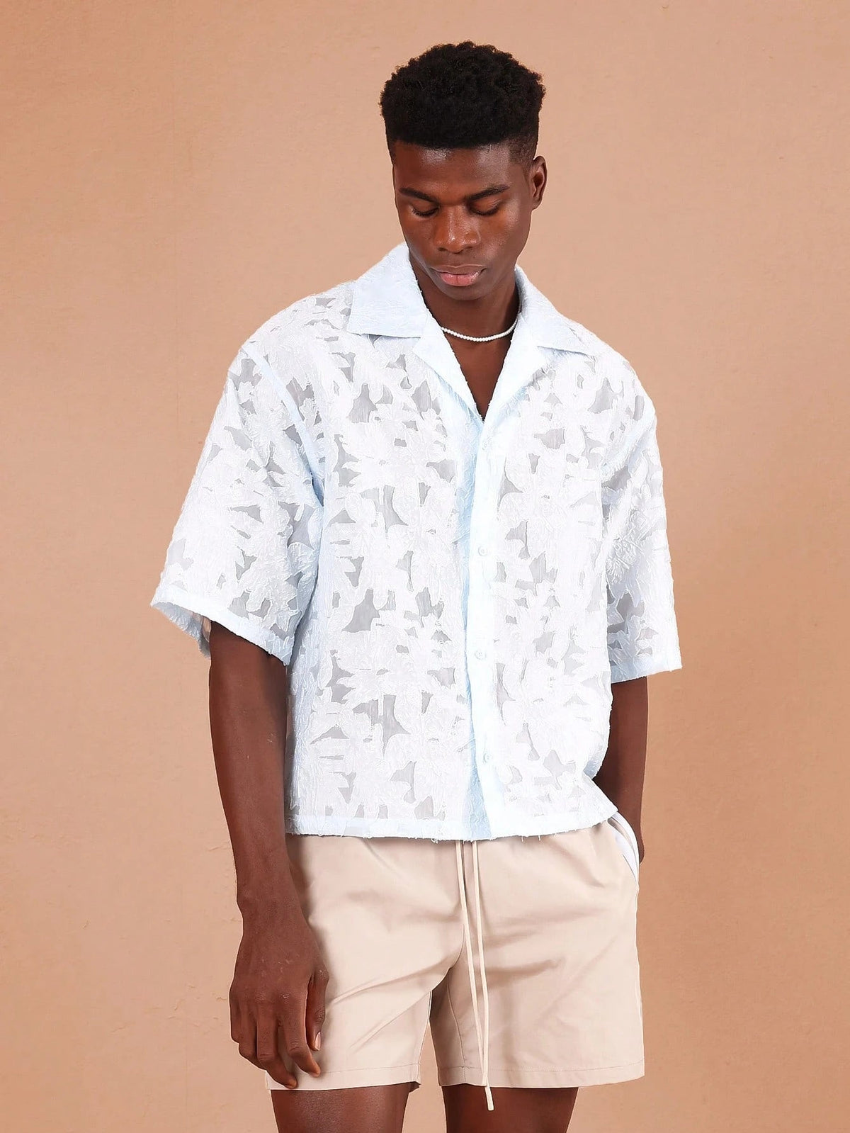 Camisa Pavtros Renda Jacquard