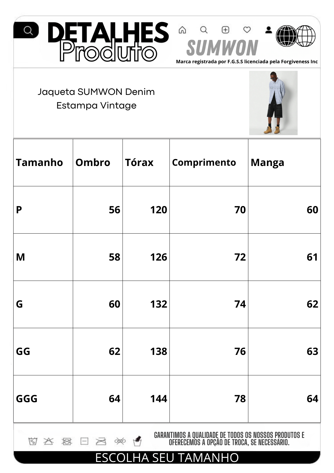 Jaqueta Pavtros Denim Vintage