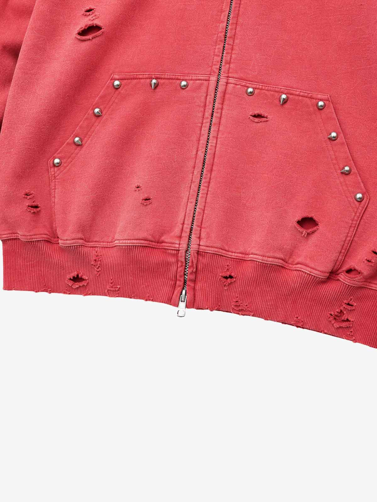 Moletom Pavtros Distressed Studs Red