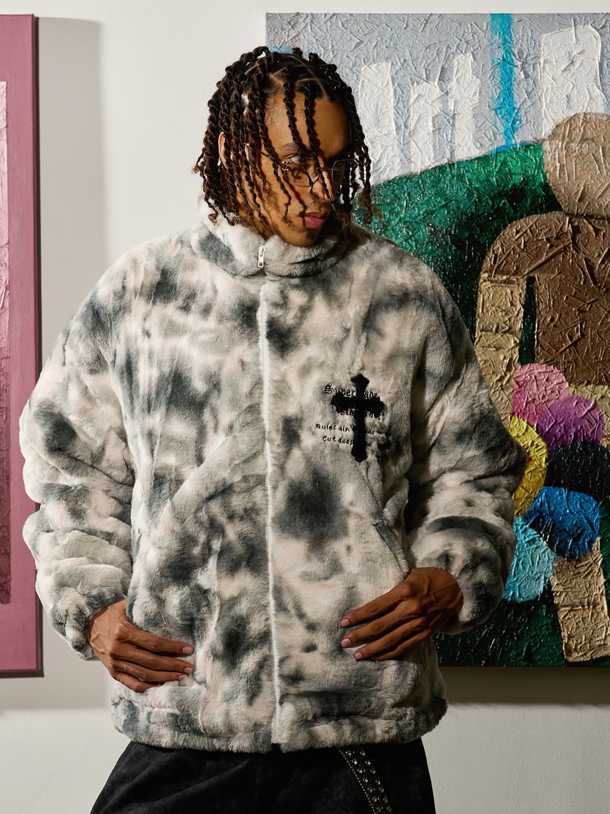 Jaqueta Pavtros Studios Gothic Cross Fleece Jacket