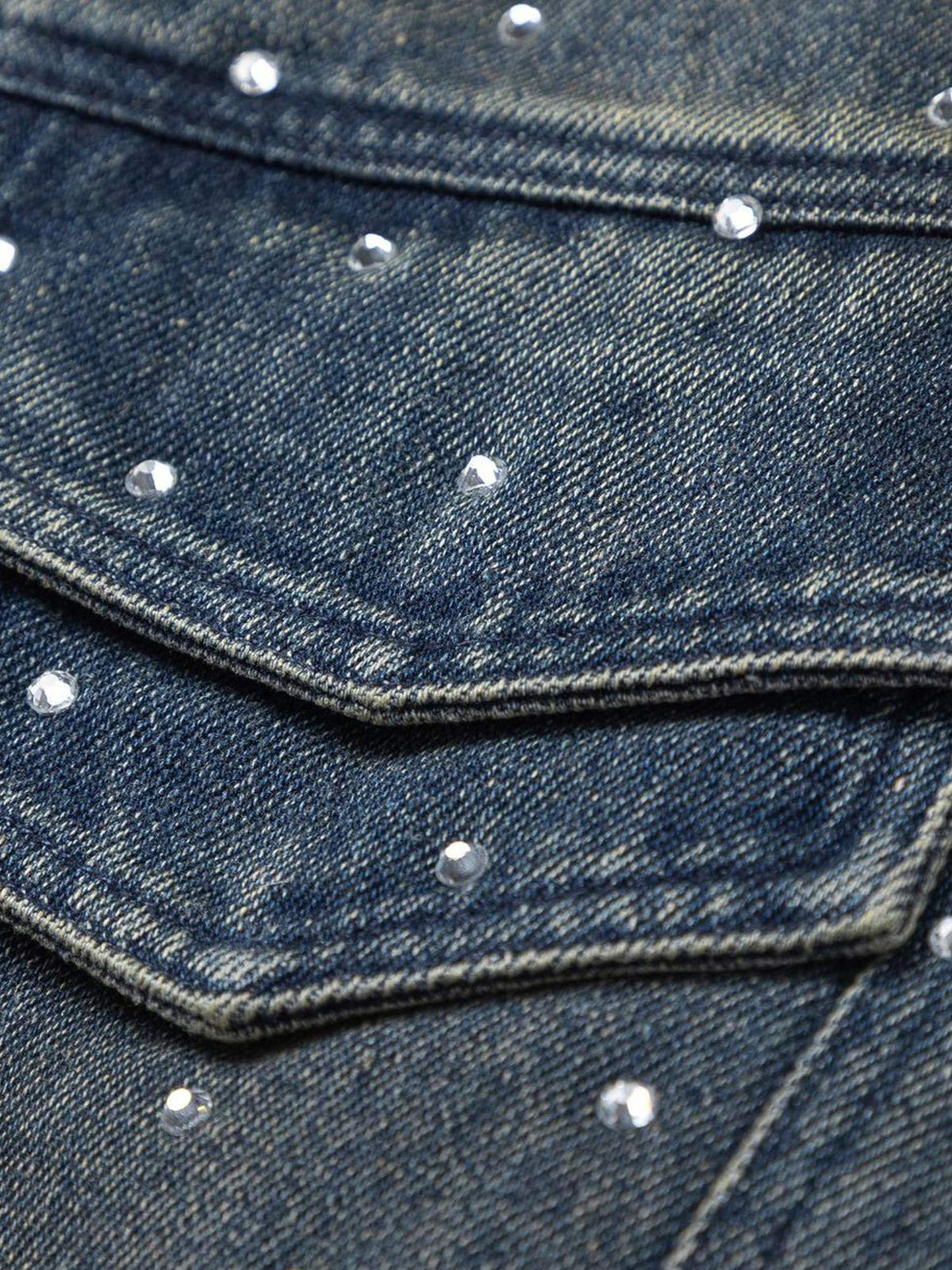 Jaqueta Pavtros Studios Rhinestone Denim Jacket