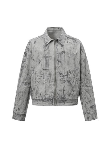Jaqueta Pavtros Tie-Dye Denim Bomber