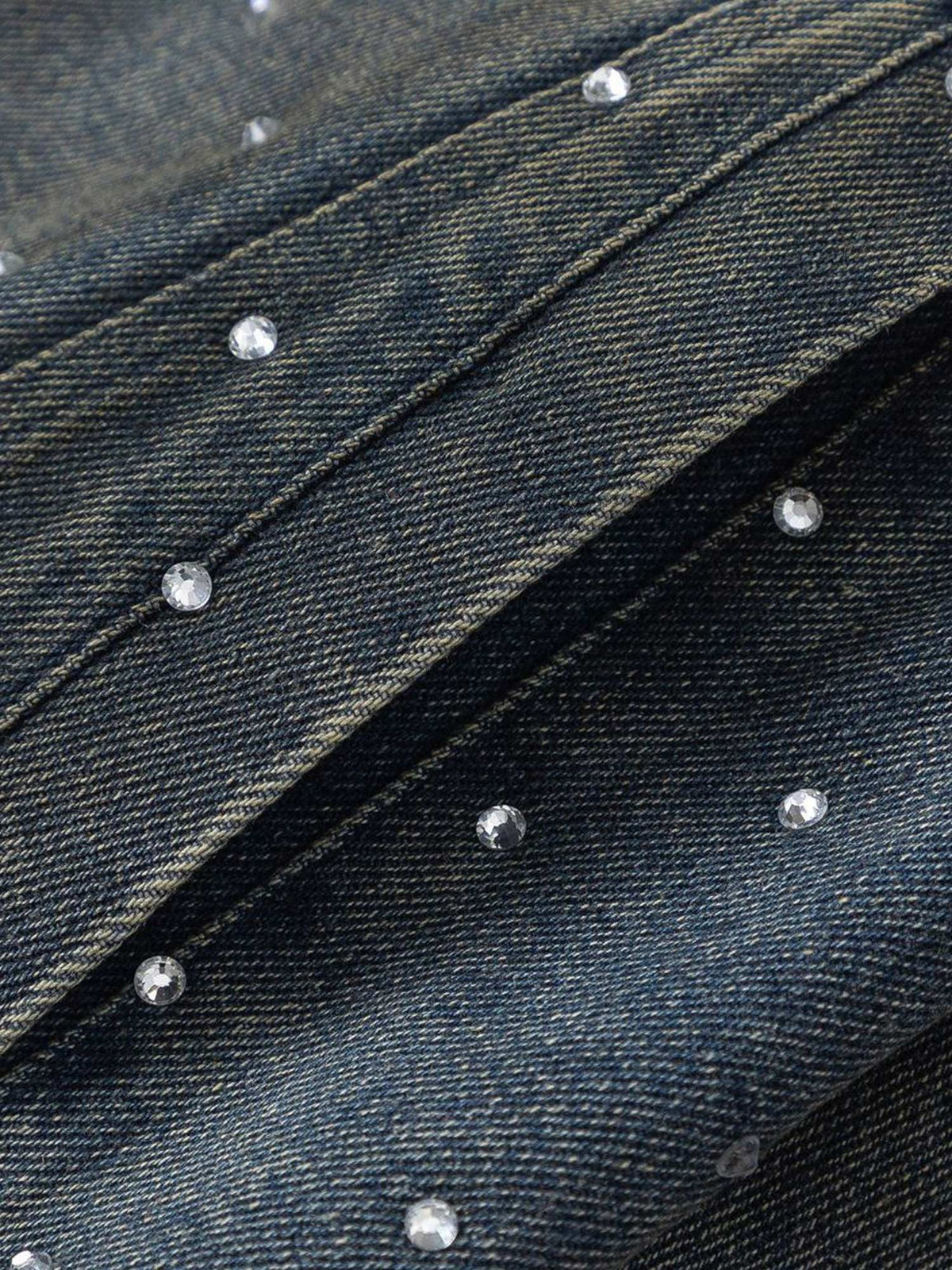 Jaqueta Pavtros Studios Rhinestone Denim Jacket