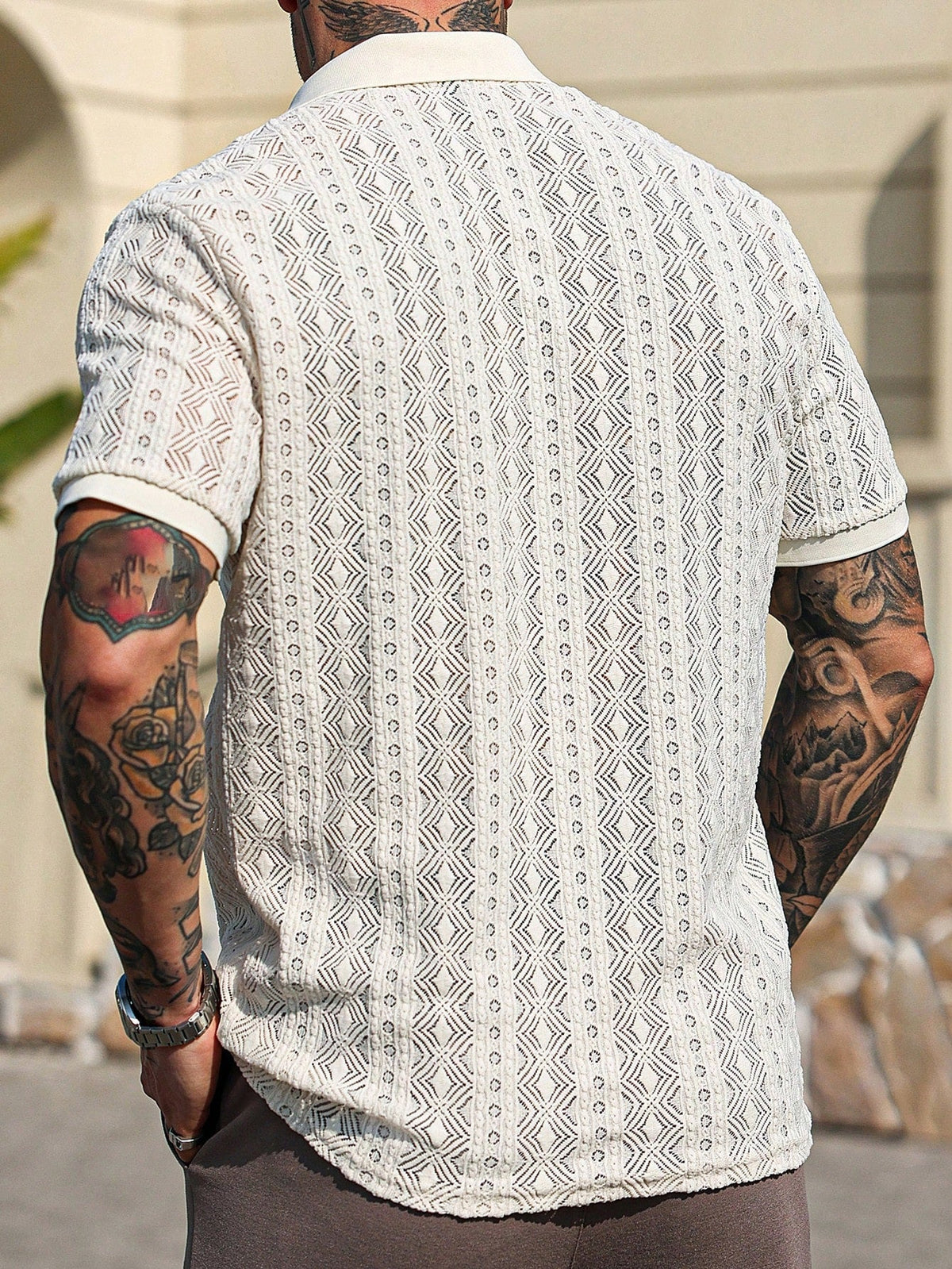 Camisa Polo Pavtros Geo Knit