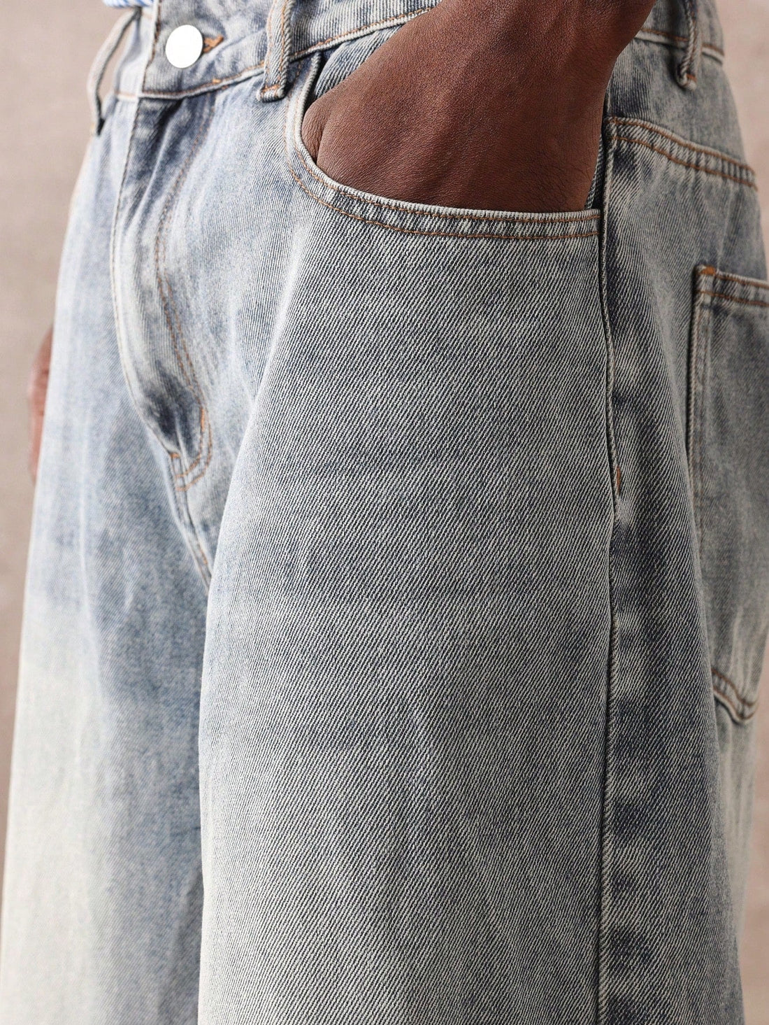 Short Pavtros Denim Oversized Perna Larga