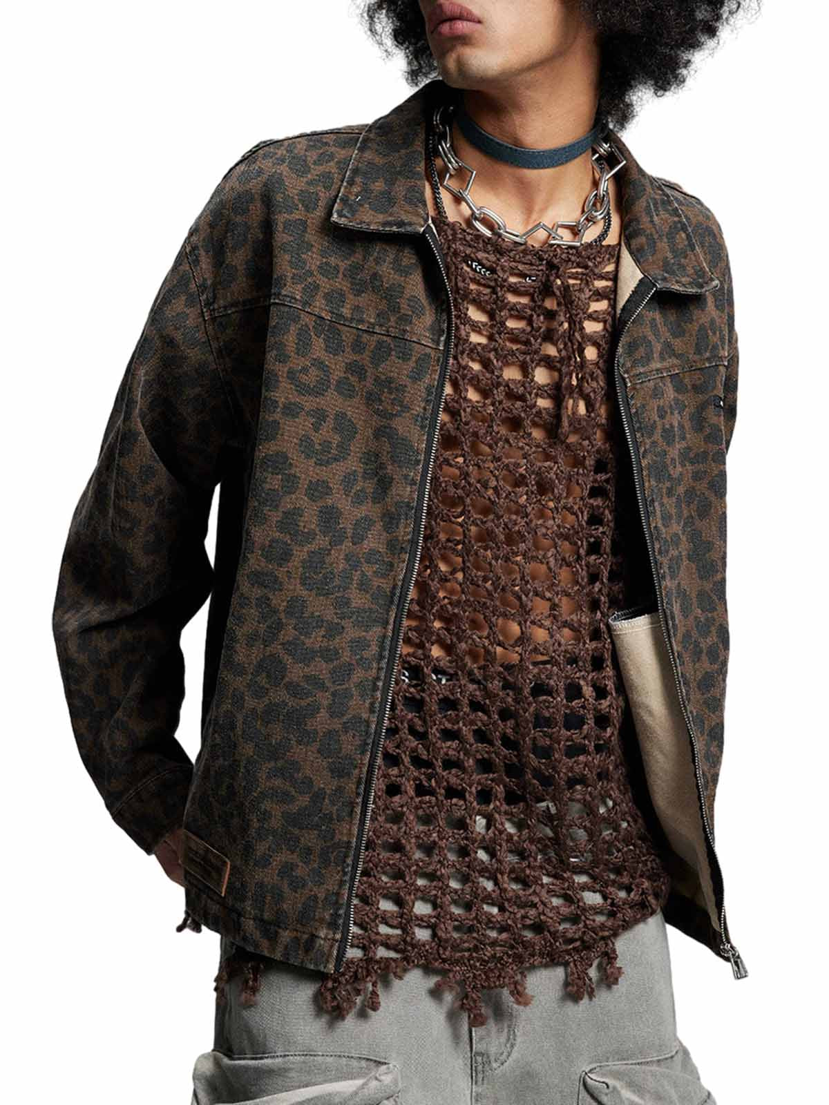 Jaqueta Pavtros Vintage Washed Cheetah