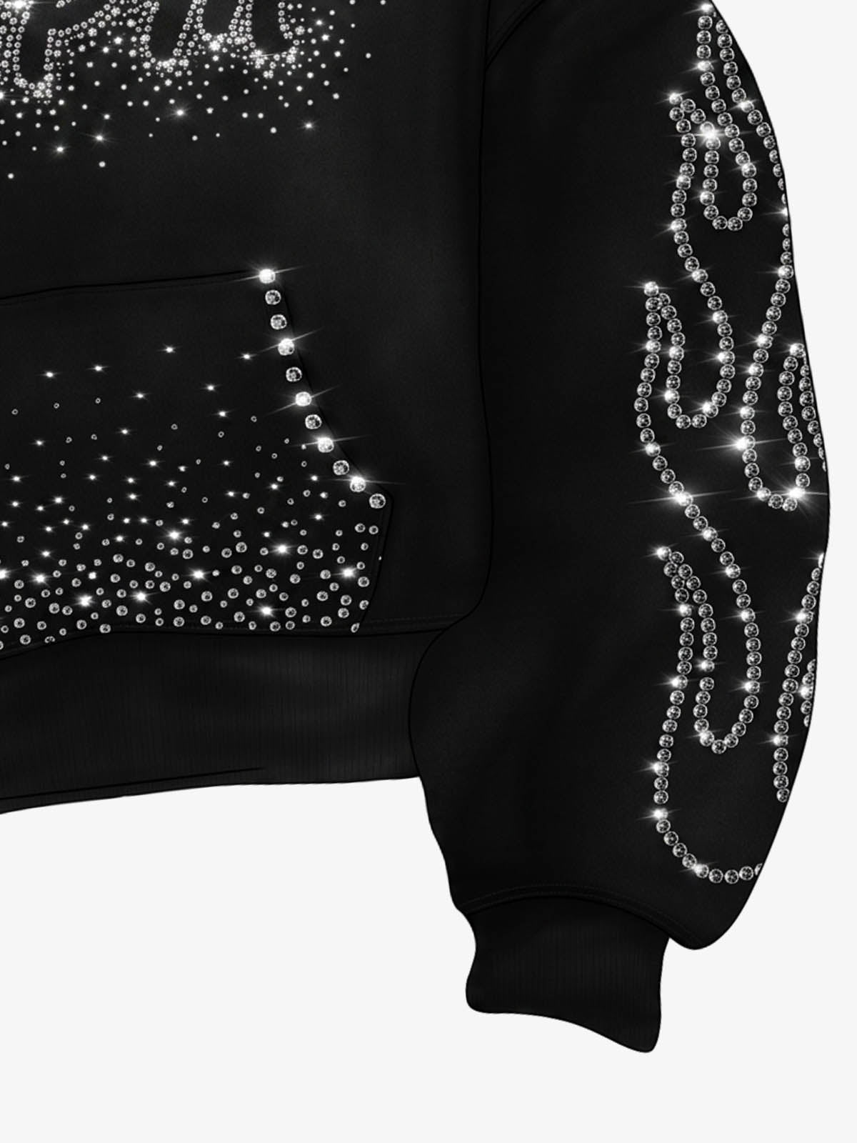 Moletom Pavtros Flame Rhinestone
