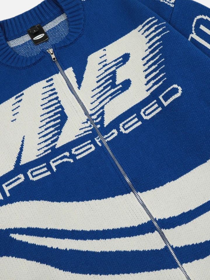 Blusa Suéter Pavtros com Zíper Azul 'MY3'