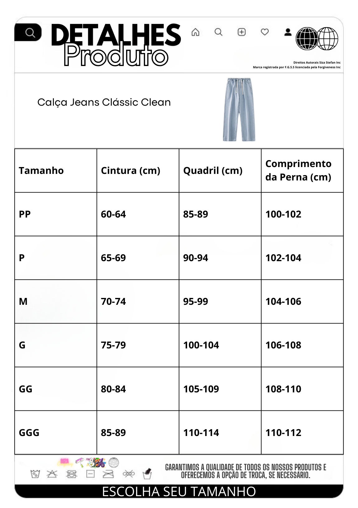 Calça Pavtros Classic Clean