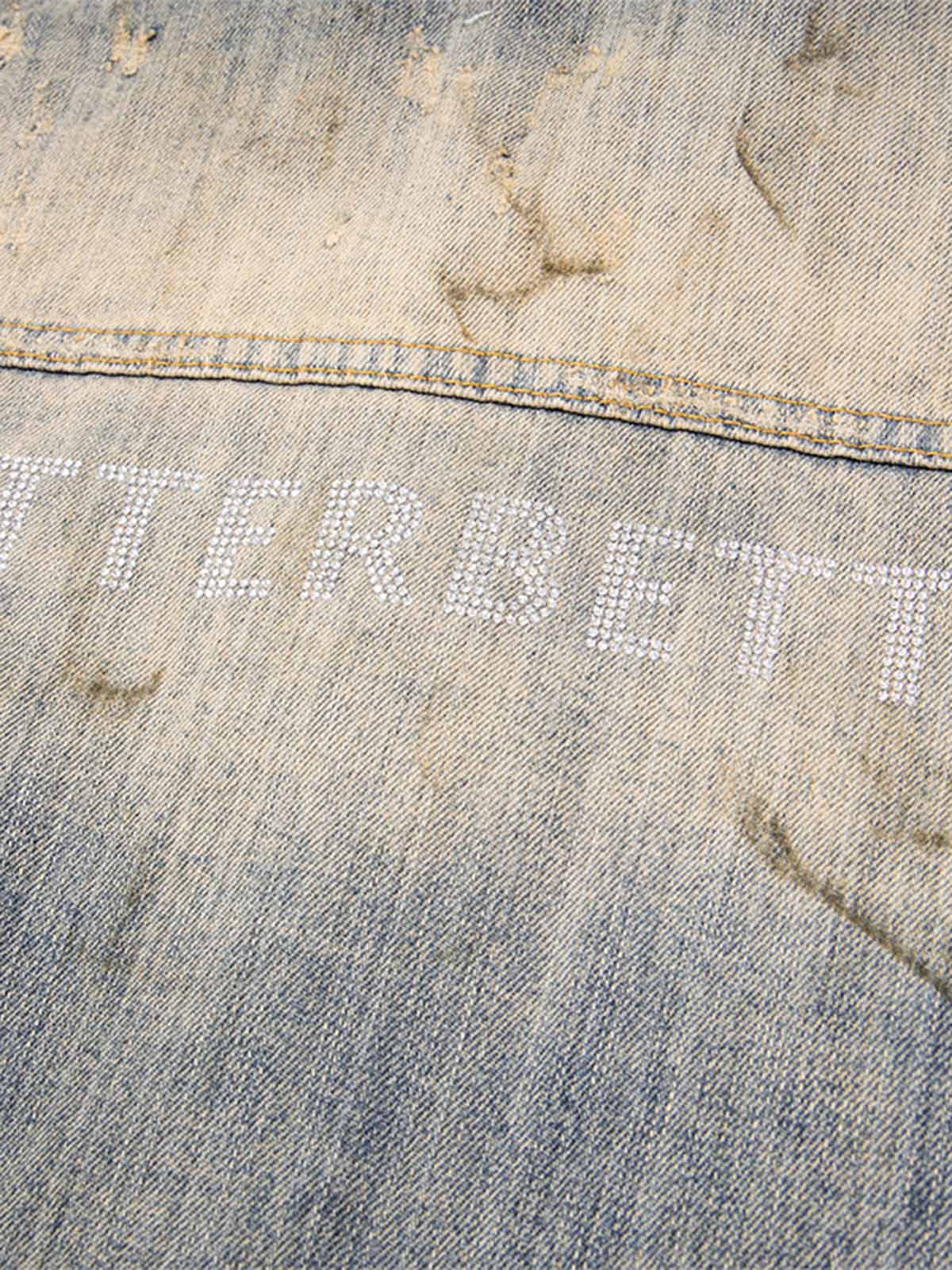 Jaqueta Pavtros Studios Destroyed Oil Wash Denim Jacket