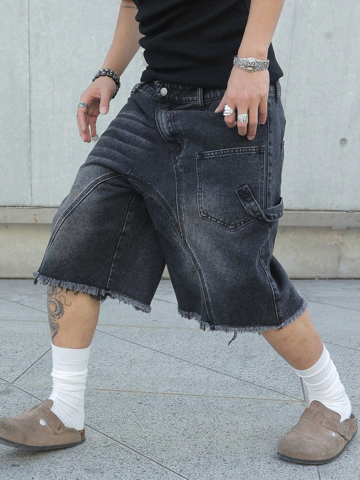 Short Pavtros Denim Black Stusy