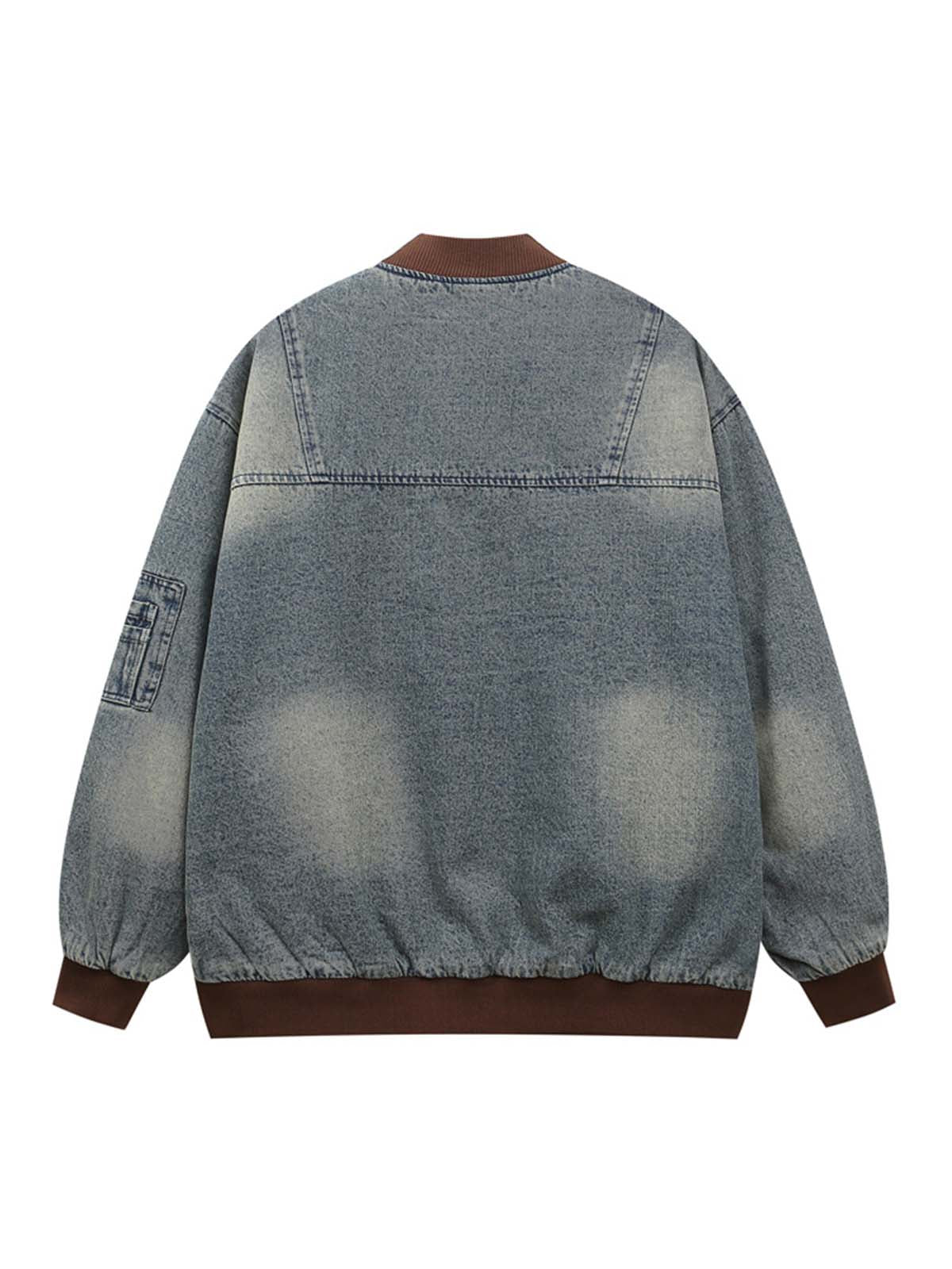 Jaqueta Pavtros Studios Captain Denim Bomber Jacket