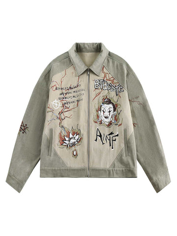 Jaqueta Pavtros Studios Cyber Punk Graff Denim Jacket