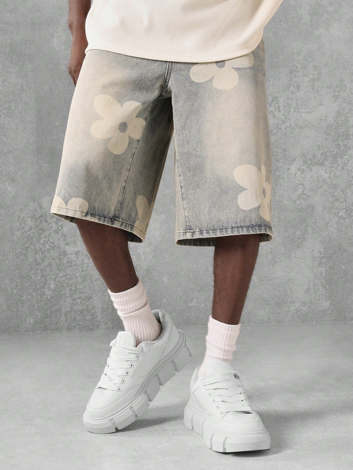 Short Pavtros Denim Florals