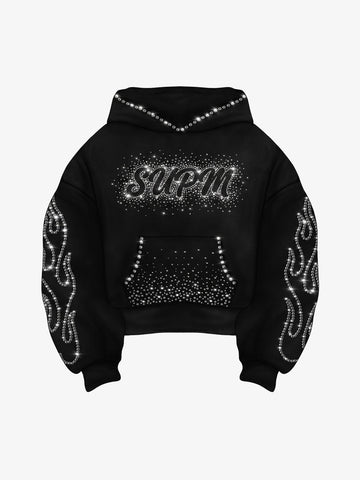 Moletom Pavtros Flame Rhinestone