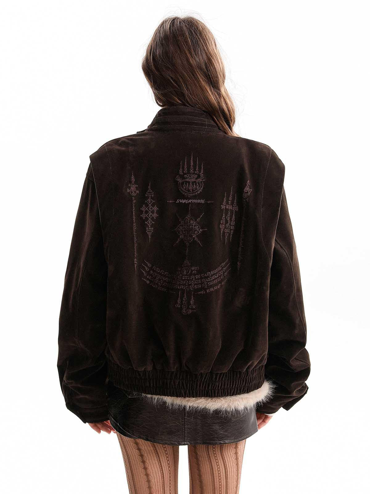 Jaqueta Pavtros Suede Embroidered