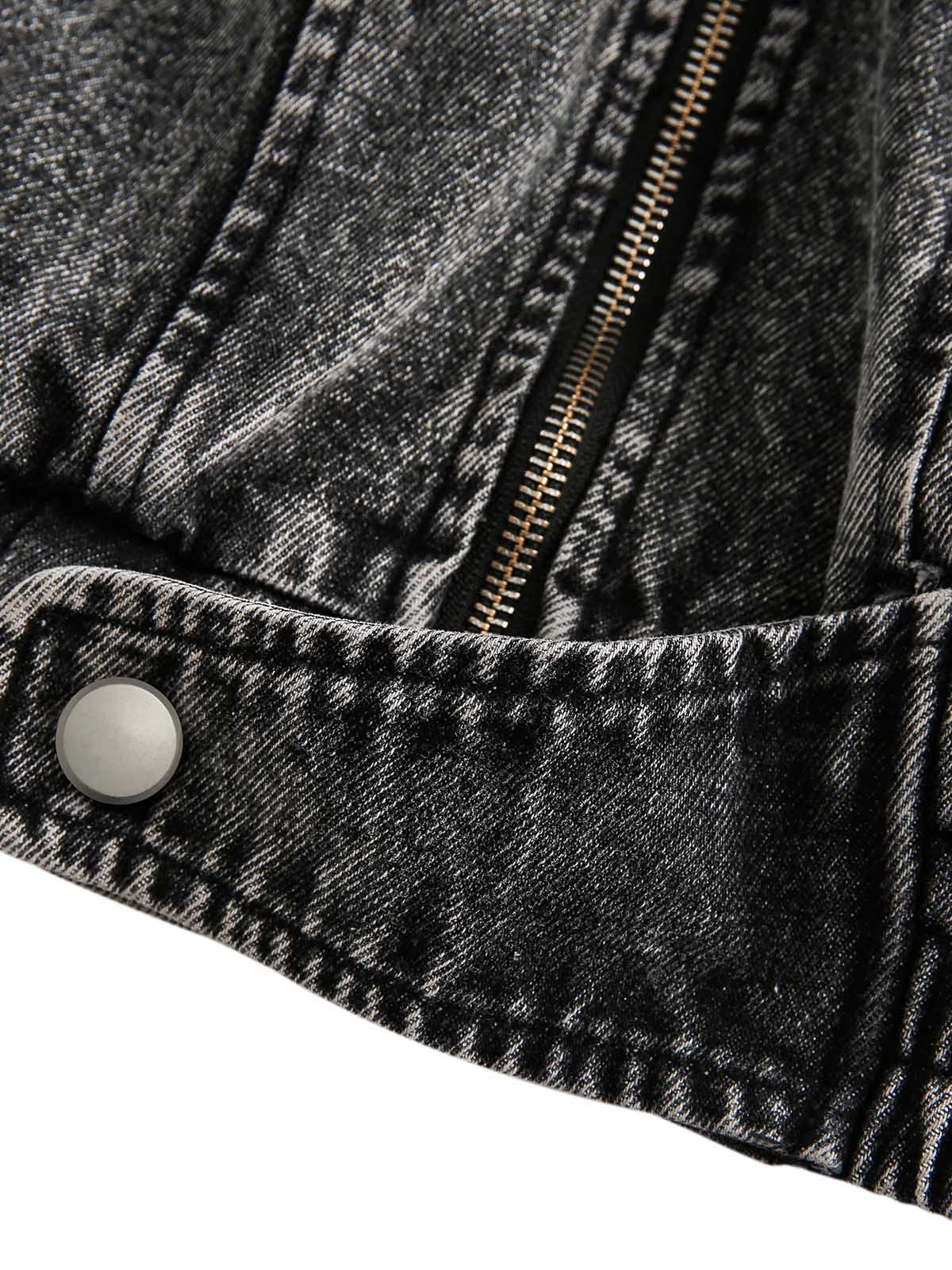 Jaqueta Pavtros Studios Technical Acid Wash Denim Bomber