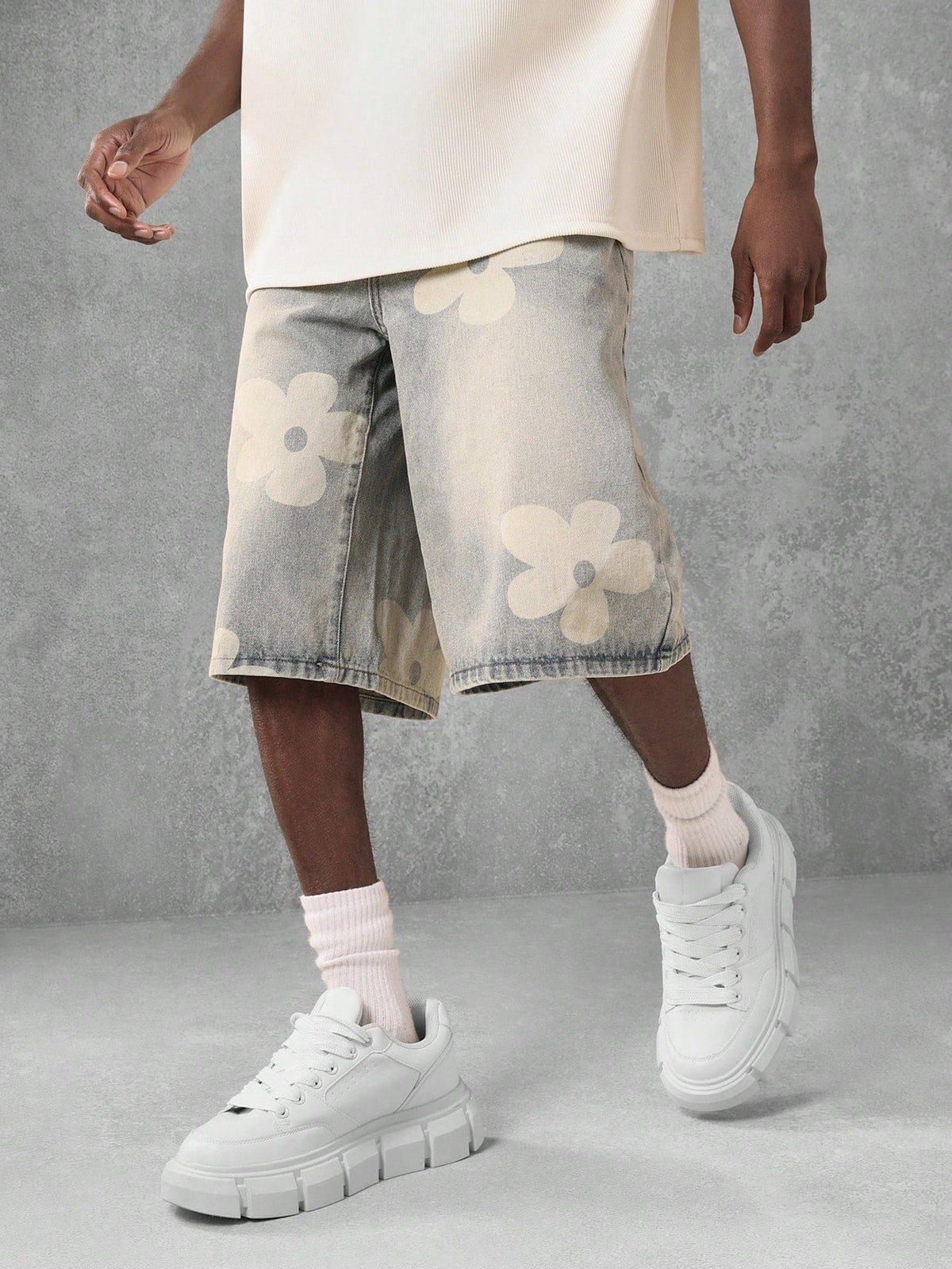 Short Pavtros Denim Florals