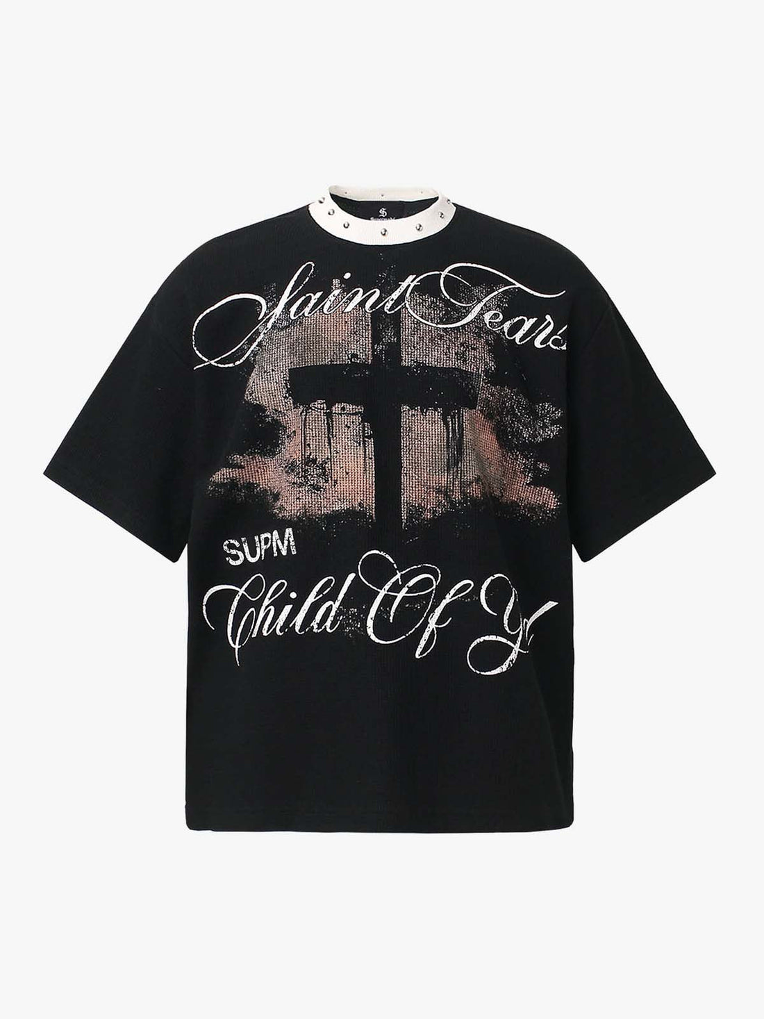 Camiseta Pavtros Studios Saint Fear Studded Oversized