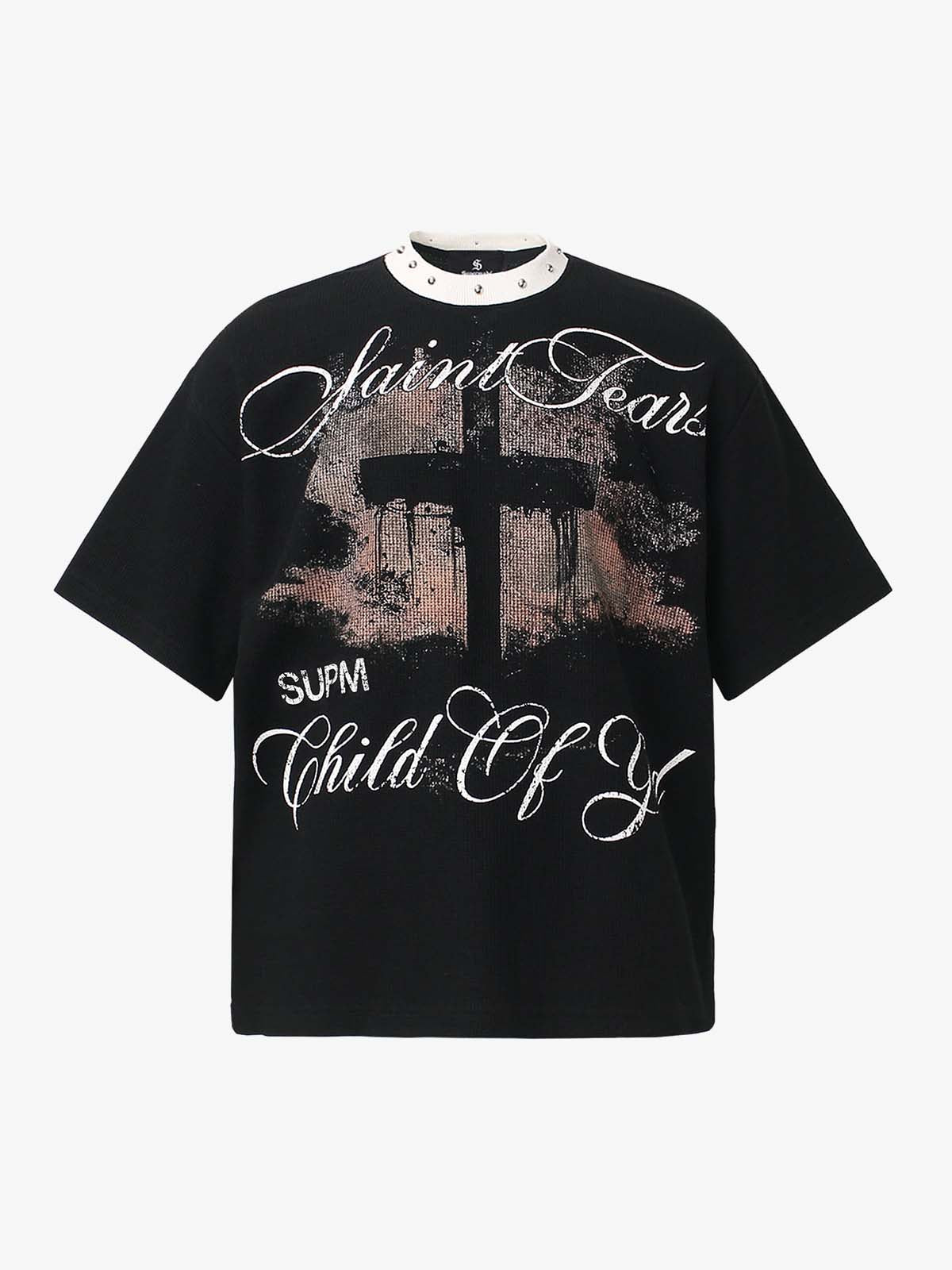 Camiseta Pavtros Studios Saint Fear Studded Oversized