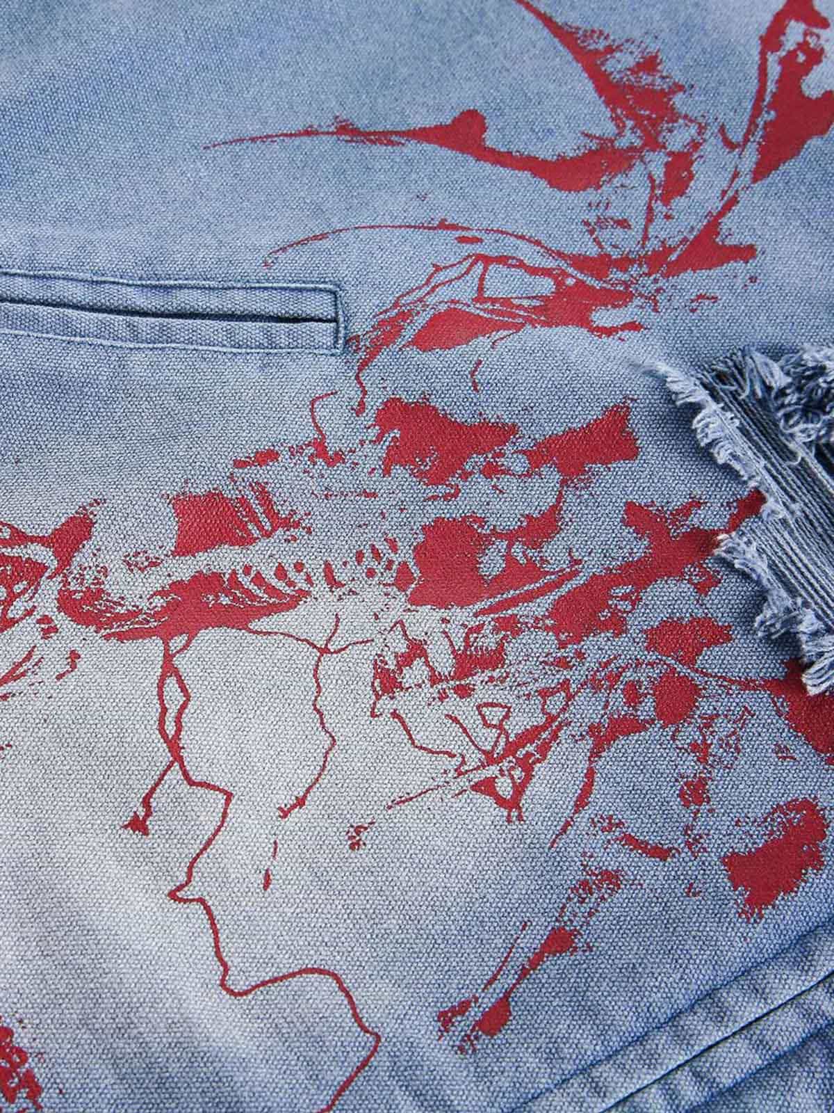 Jaqueta Pavtros Studios Grunge Distressed Denim Jacket