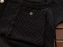 Conjunto Casablanca Crochê Preto e  Branco