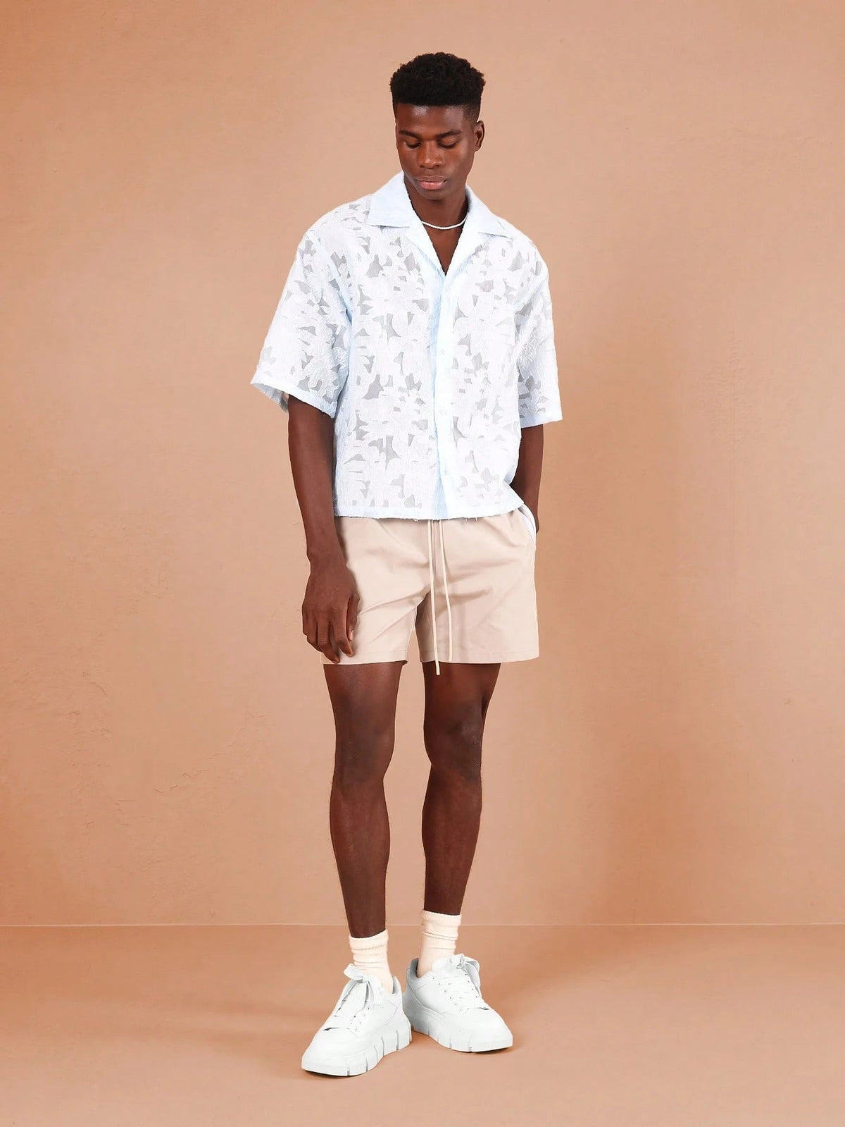 Camisa Pavtros Renda Jacquard