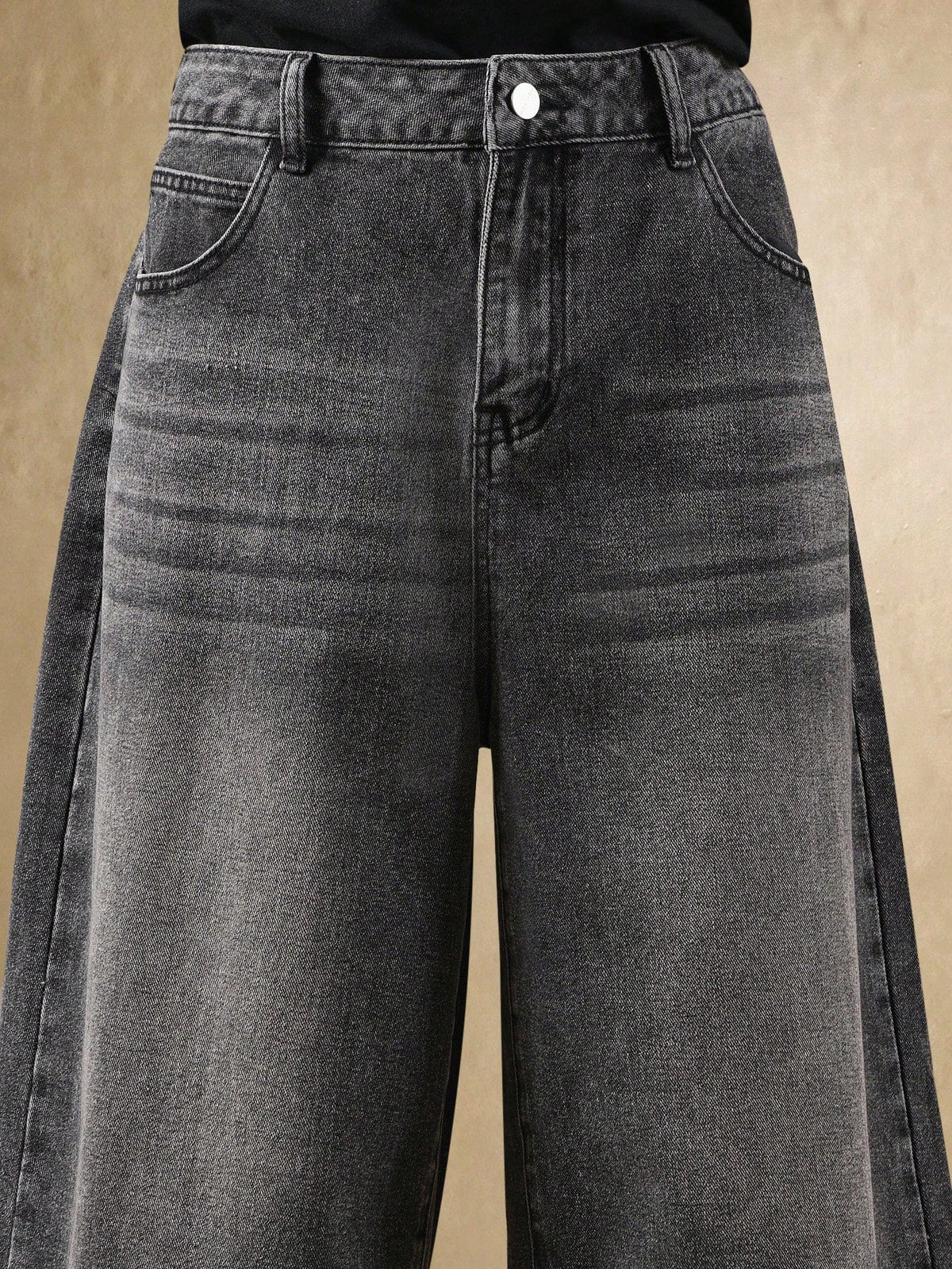 Short Pavtros Denim Oversized Perna Larga