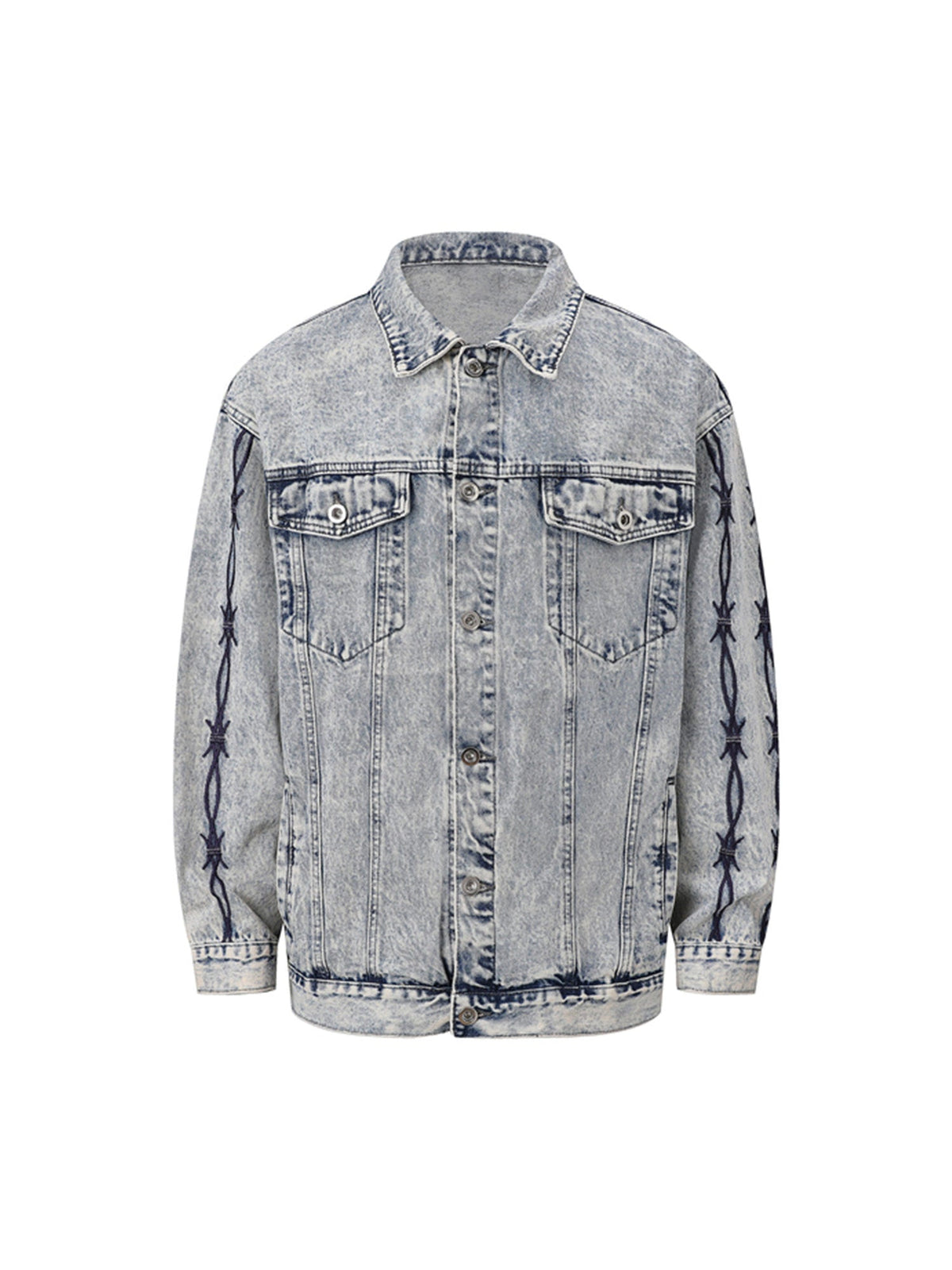 Jaqueta Pavtros Studios Barbed Wire Denim Jacket