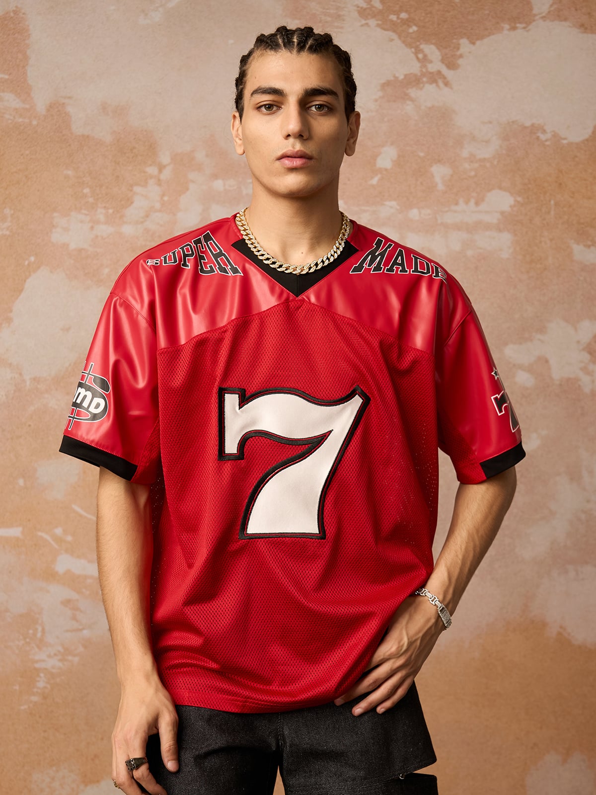 Camiseta Pavtros Studios Red Retro Jersey Oversized