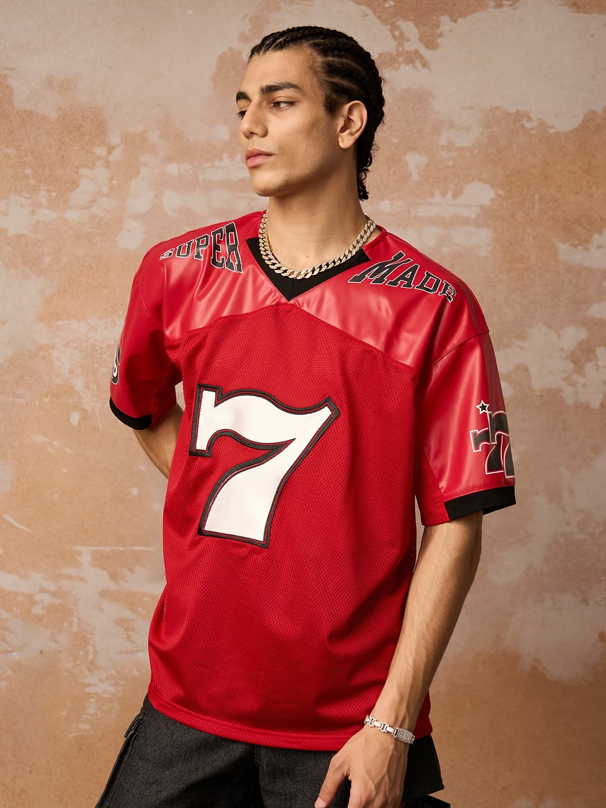 Camiseta Pavtros Studios Red Retro Jersey Oversized