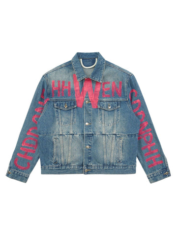 Jaqueta Pavtros Studios Pink Graff Denim Jacket