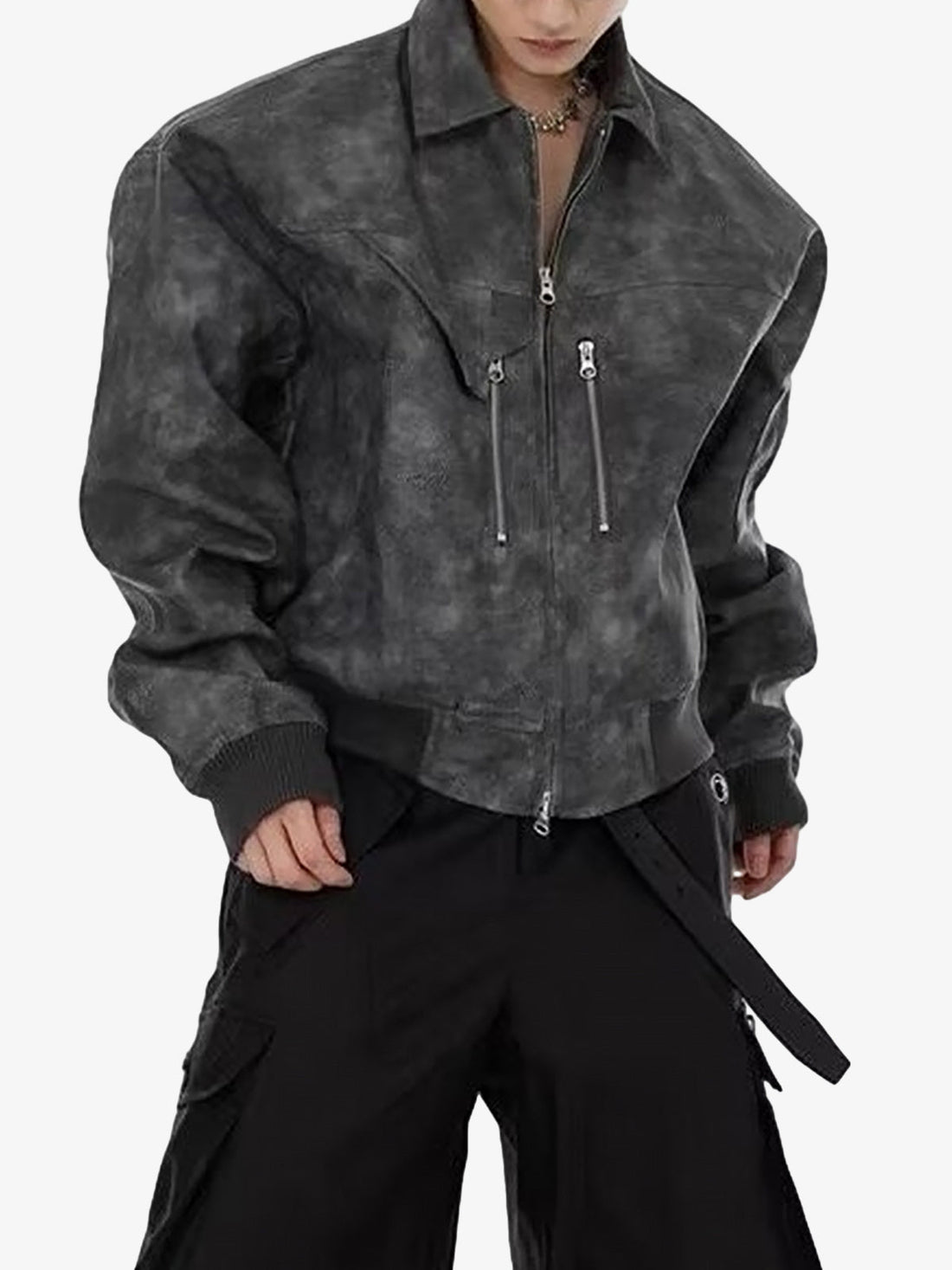 Jaqueta Pavtros Moto Suede