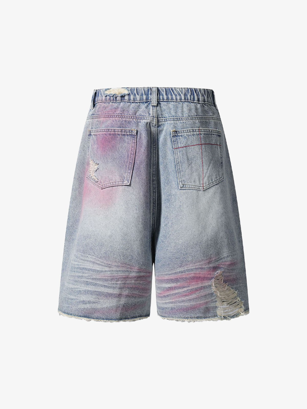 Short Pavtros Distressed Tie-Dye Denim