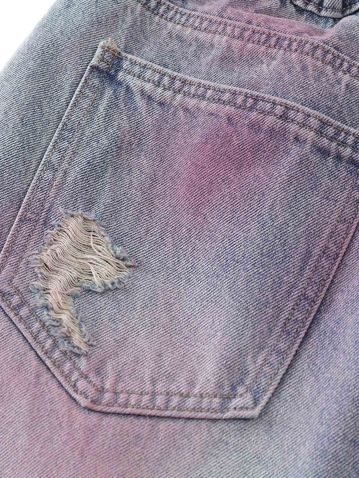 Short Pavtros Distressed Tie-Dye Denim