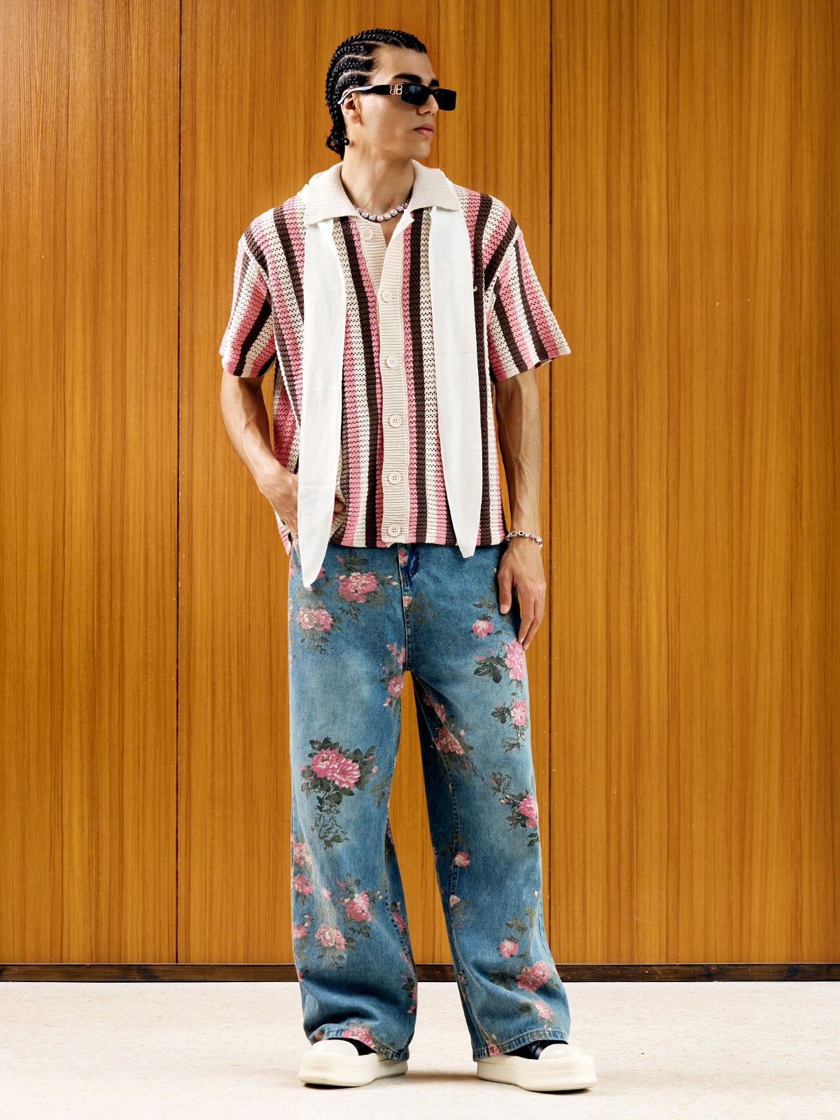 Calça Pavtros Floral Rose Straight