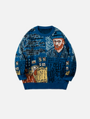 Blusa Suéter Swavvy Azul de lã 'Van Gogh'