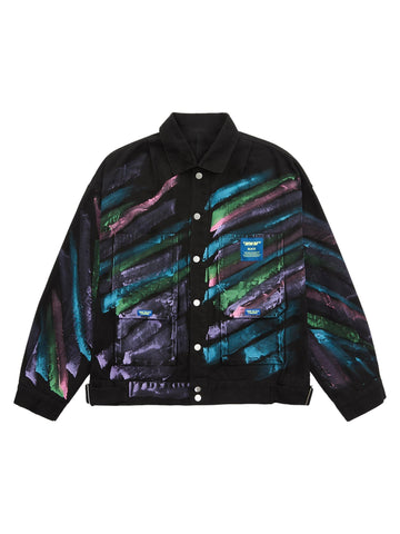Jaqueta Pavtros Studios Abstract Graff Denim Jacket